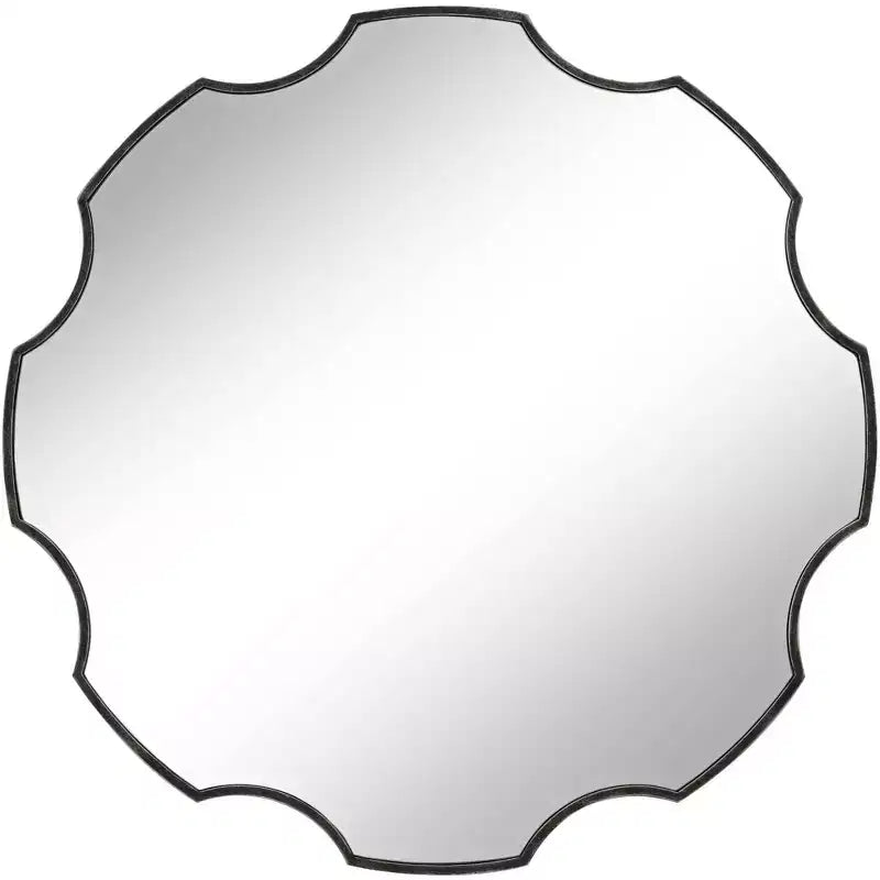 Uttermost Dayton 34 x 34 Bronze Scalloped Round Wall Mirror
