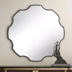 Miroir mural rond festonné Uttermost Dayton 34 x 34 Bronze