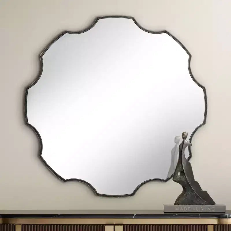 Miroir mural rond festonné Uttermost Dayton 34 x 34 Bronze