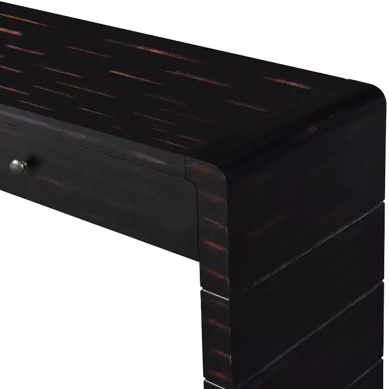 Table d'entrée en bois avec 2 tiroirs, Consoles rustiques de style fermier pour entrée