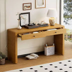 Table d'entrée en bois avec 2 tiroirs, Consoles rustiques de style fermier pour entrée