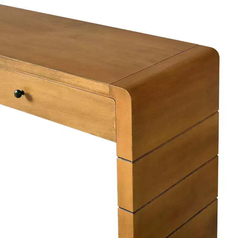 Table d'entrée en bois avec 2 tiroirs, Consoles rustiques de style fermier pour entrée