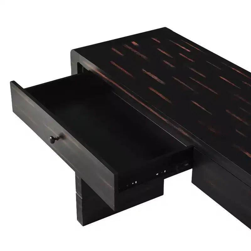 Table d'entrée en bois avec 2 tiroirs, Consoles rustiques de style fermier pour entrée