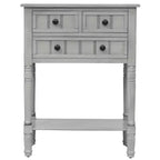 Console étroite, Table d'appoint mince avec trois tiroirs de rangement et une étagère inférieure (Espresso)