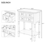 Console étroite, Table d'appoint mince avec trois tiroirs de rangement et une étagère inférieure (Espresso)