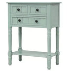 Console étroite, Table d'appoint mince avec trois tiroirs de rangement et une étagère inférieure (Espresso)