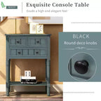Console étroite, Table d'appoint mince avec trois tiroirs de rangement et une étagère inférieure (Espresso)