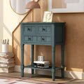 Console étroite, Table d'appoint mince avec trois tiroirs de rangement et une étagère inférieure (Espresso)