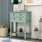Console étroite, Table d'appoint mince avec trois tiroirs de rangement et une étagère inférieure (Espresso)