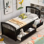 Whisen Twin Size Platform Bed with 6 Drawers
