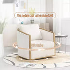Fauteuil pivotant 360° en velours côtelé MAYEERTY, gris foncé, pour salon/chambre/bureau