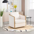 Fauteuil pivotant 360° en velours côtelé MAYEERTY, gris foncé, pour salon/chambre/bureau