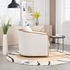 Fauteuil pivotant 360° en velours côtelé MAYEERTY, gris foncé, pour salon/chambre/bureau