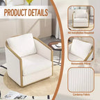 Fauteuil pivotant 360° en velours côtelé MAYEERTY, gris foncé, pour salon/chambre/bureau