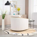 Fauteuil pivotant 360° en velours côtelé MAYEERTY, gris foncé, pour salon/chambre/bureau