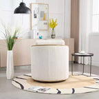 Fauteuil pivotant 360° en velours côtelé MAYEERTY, gris foncé, pour salon/chambre/bureau