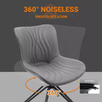 Lot de 4 chaises de salle à manger pivotantes rembourrées Vatros style moderne milieu de siècle