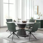 Lot de 4 chaises de salle à manger pivotantes rembourrées Vatros style moderne milieu de siècle