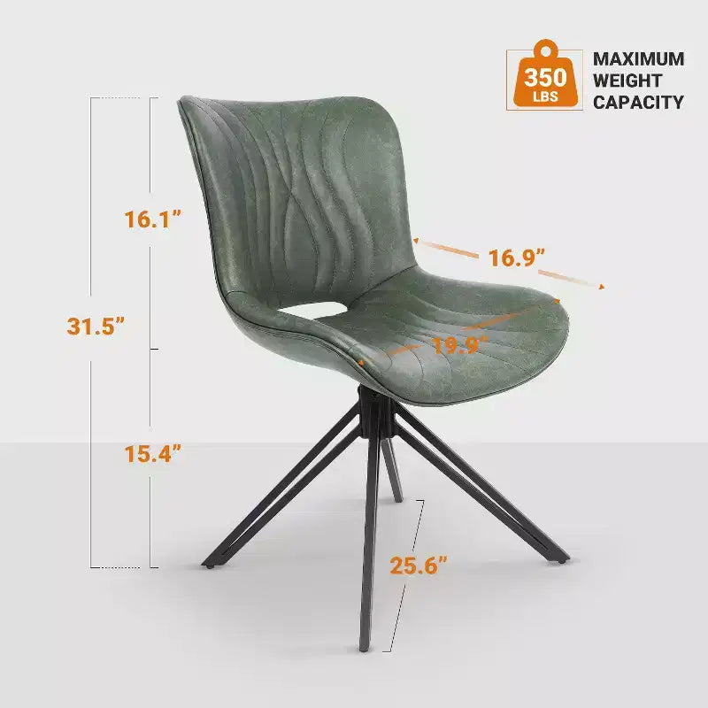 Lot de 4 chaises de salle à manger pivotantes rembourrées Vatros style moderne milieu de siècle