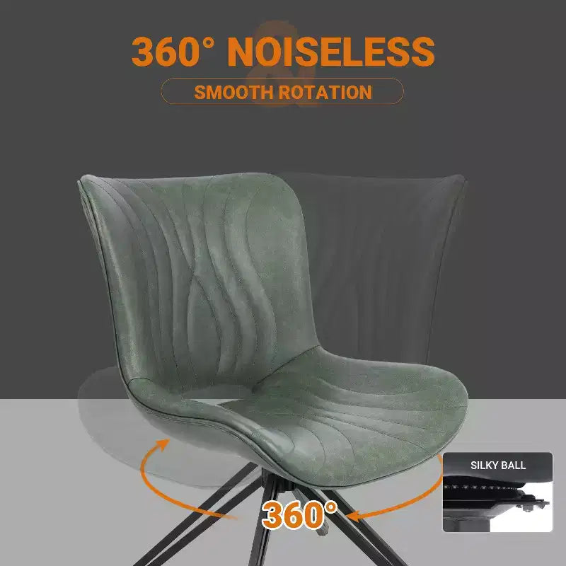 Lot de 4 chaises de salle à manger pivotantes rembourrées Vatros style moderne milieu de siècle