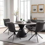 Lot de 4 chaises de salle à manger pivotantes rembourrées Vatros style moderne milieu de siècle