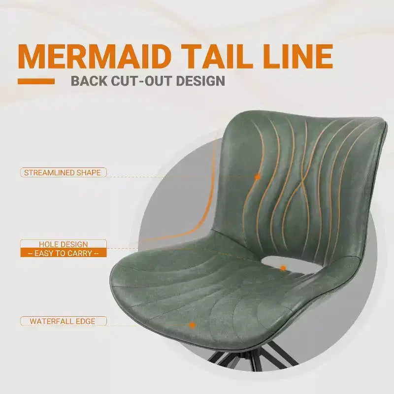 Lot de 4 chaises de salle à manger pivotantes rembourrées Vatros style moderne milieu de siècle
