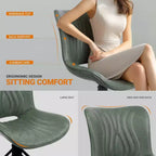 Lot de 4 chaises de salle à manger pivotantes rembourrées Vatros style moderne milieu de siècle