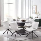 Lot de 4 chaises de salle à manger pivotantes rembourrées Vatros style moderne milieu de siècle