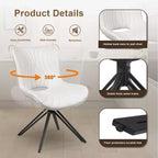 Lot de 4 chaises de salle à manger pivotantes rembourrées Vatros style moderne milieu de siècle