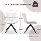 Lot de 4 chaises de salle à manger pivotantes rembourrées Vatros style moderne milieu de siècle