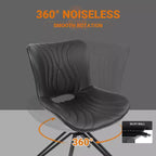 Lot de 4 chaises de salle à manger pivotantes rembourrées Vatros style moderne milieu de siècle