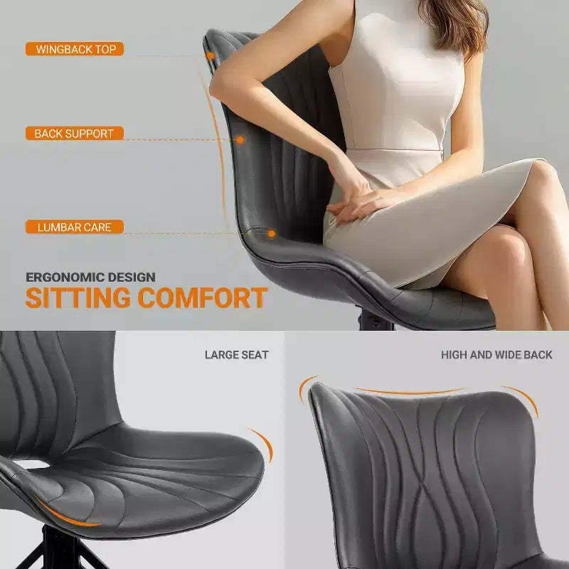 Lot de 4 chaises de salle à manger pivotantes rembourrées Vatros style moderne milieu de siècle