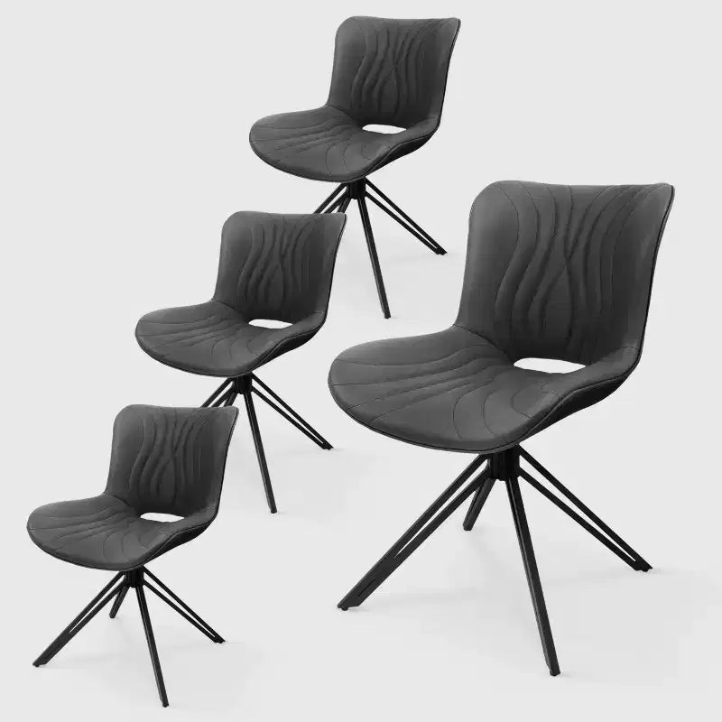 Lot de 4 chaises de salle à manger pivotantes rembourrées Vatros style moderne milieu de siècle