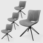 Lot de 4 chaises de salle à manger pivotantes rembourrées Vatros style moderne milieu de siècle