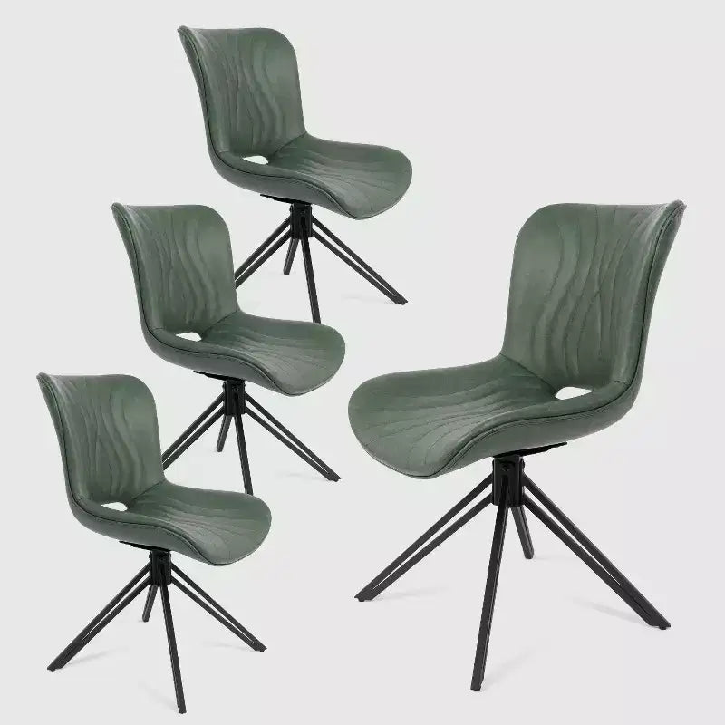 Lot de 4 chaises de salle à manger pivotantes rembourrées Vatros style moderne milieu de siècle