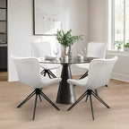 Lot de 4 chaises de salle à manger pivotantes rembourrées Vatros style moderne milieu de siècle