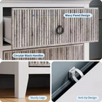 Commode Acekool à 6 tiroirs cannelés, commode ondulée avec poignées métalliques, armoire de rangement moderne pour chambre à coucher, salon, kit anti-basculement