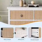 Commode Acekool à 6 tiroirs cannelés, commode ondulée avec poignées métalliques, armoire de rangement moderne pour chambre à coucher, salon, kit anti-basculement