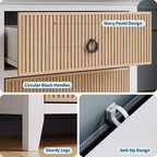 Commode Acekool à 6 tiroirs cannelés, commode ondulée avec poignées métalliques, armoire de rangement moderne pour chambre à coucher, salon, kit anti-basculement