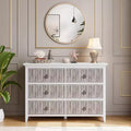 Commode Acekool à 6 tiroirs cannelés, commode ondulée avec poignées métalliques, armoire de rangement moderne pour chambre à coucher, salon, kit anti-basculement
