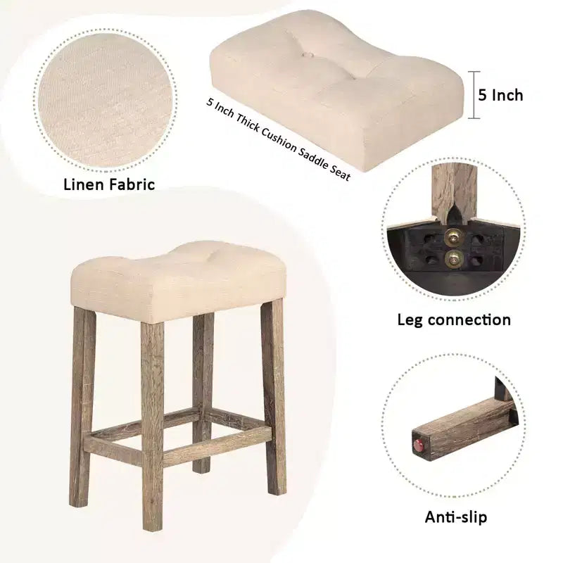 Ensemble de table à manger 4 pièces, table et chaises de bar, ensemble de table de bar avec 3 tabourets rembourrés, marron
