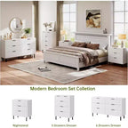 Commode cannelée à trois tiroirs, Meuble de rangement en bois avec tiroirs, Commode de rangement moderne avec pieds en métal, Dispositifs anti-basculement, Chambre, Salon