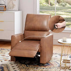 Fauteuil inclinable, pivotant et à bascule avec support lombaire et revêtement en similicuir, pour salon, chambre à coucher, chambre de bébé, salle de cinéma maison
