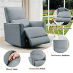 Fauteuil inclinable, pivotant et à bascule avec support lombaire et revêtement en similicuir, pour salon, chambre à coucher, chambre de bébé, salle de cinéma maison