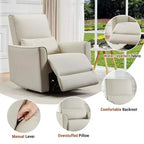 Fauteuil inclinable, pivotant et à bascule avec support lombaire et revêtement en similicuir, pour salon, chambre à coucher, chambre de bébé, salle de cinéma maison