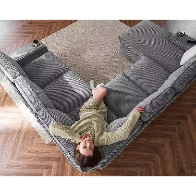 Canapé d'angle AMERLIFE avec ports USB et rangement