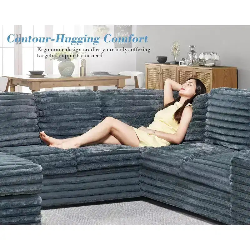 Canapé d'angle AMERLIFE avec ports USB et rangement