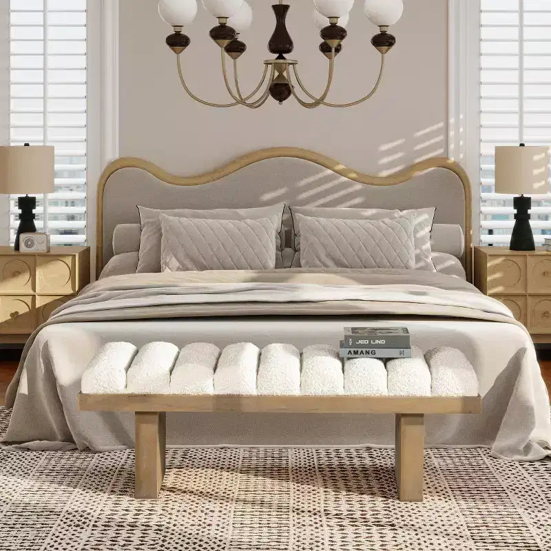 Banc d'appoint moderne Spenser 52 en bois et tissu de Christopher Knight Home