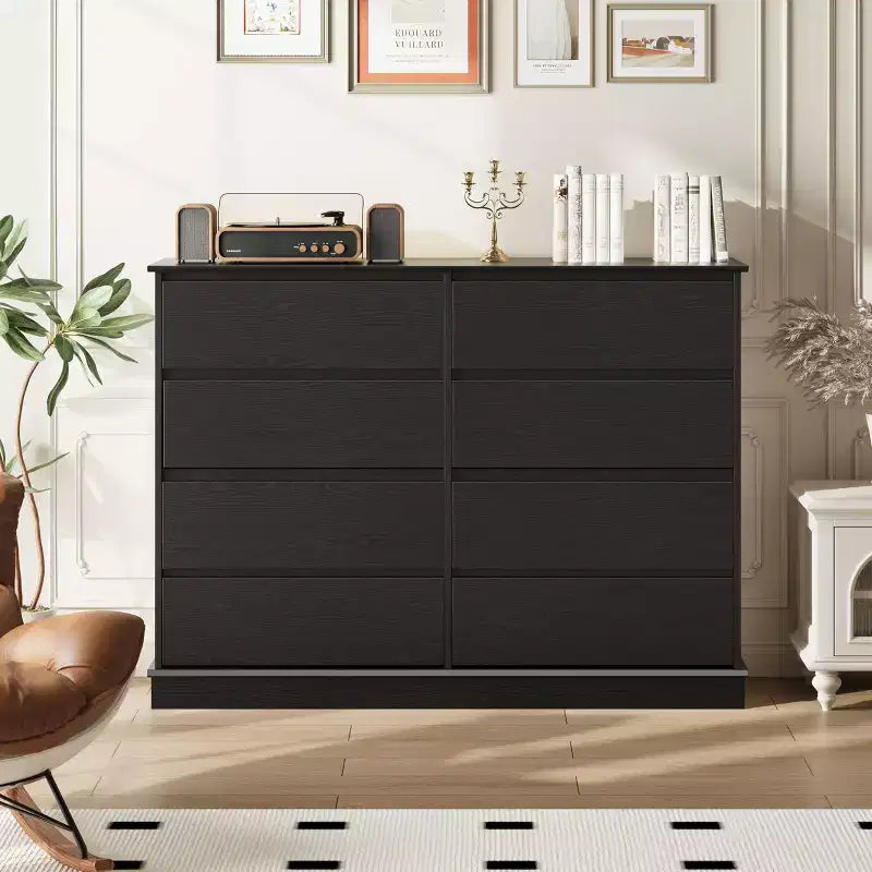 Whizmax 8-Drawer Double Dresser - Wide-Top Wooden Chest with Deep Drawers for Bedroom, Kids Room, Living Room