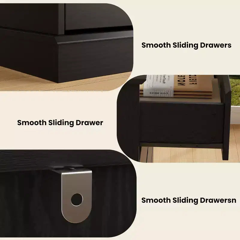 Commode double à 8 tiroirs Whizmax - Commode en bois à plateau large avec tiroirs profonds pour chambre à coucher, chambre d'enfant, salon